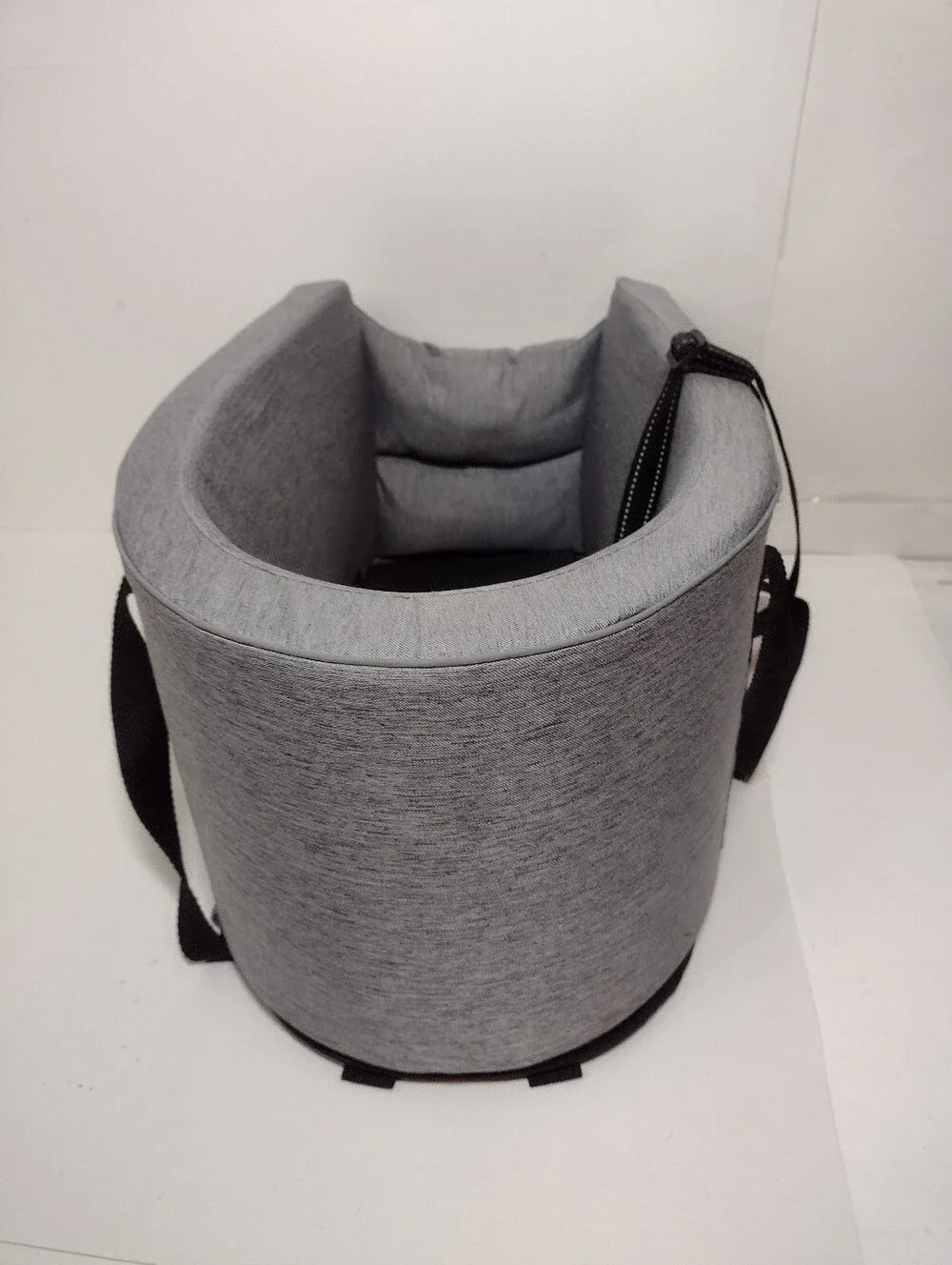 Pet Carrier Gray Travel Carry Bag with Black Straps